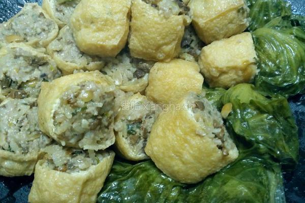 肉酿油豆腐，生菜的做法图解8