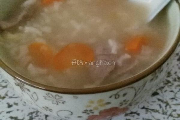 胡萝卜肉片粥
