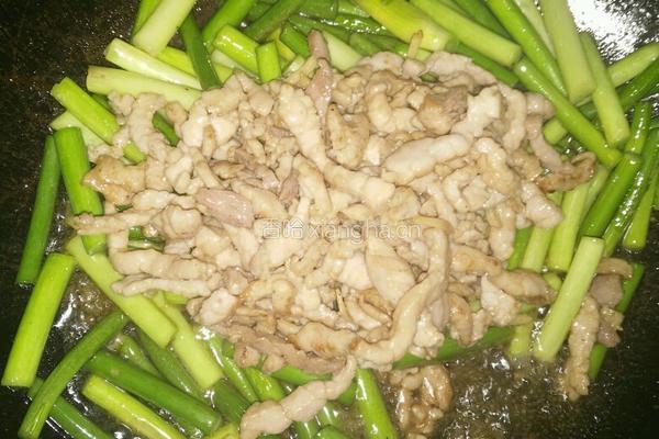 蒜苔炒肉丝的做法图解5