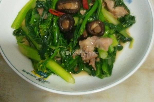 香菇油菜炒肉片的做法图解6