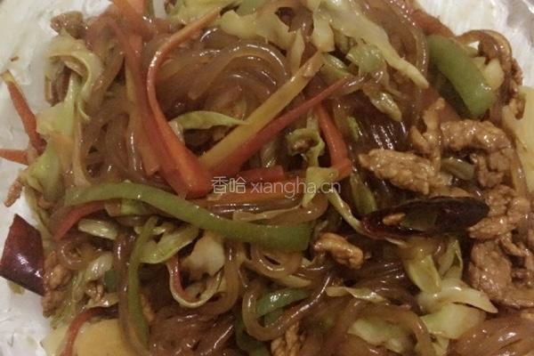 肉丝粉条炒包菜的做法图解9