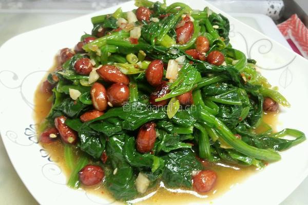 花生米拌菠菜的做法图解9
