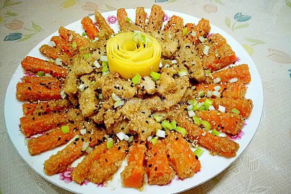 粉蒸胡萝卜藕的做法图解11