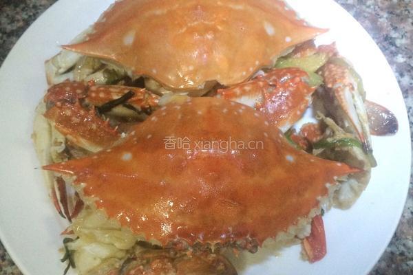 葱爆花蟹的做法图解11