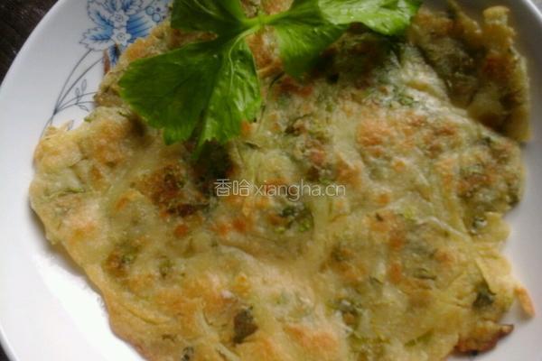 芹菜叶土豆丝煎饼