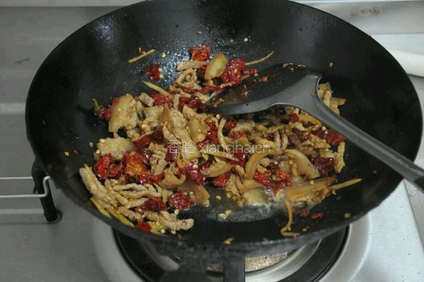 干辣椒炒肉丝的做法图解4