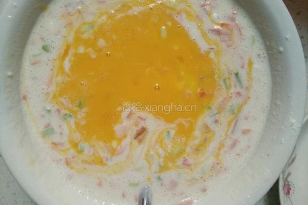胡萝卜火腿煎饼的做法图解4