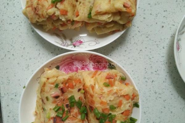 胡萝卜火腿煎饼的做法图解6