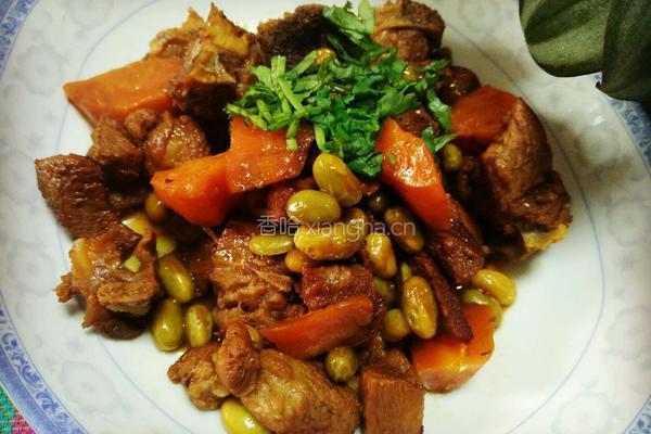 胡萝卜毛豆烧排骨的做法图解11