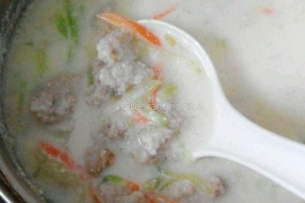 花生浆肉丸浓汤的做法图解7