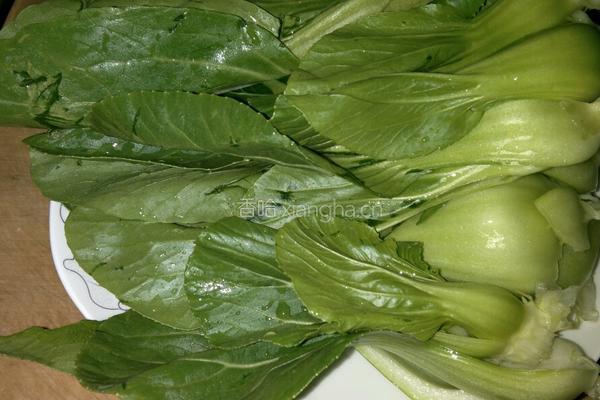 耗油肉丁油菜的做法图解1