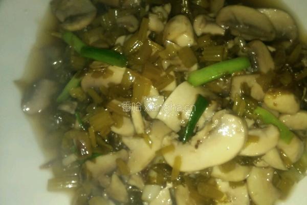 咸菜炒白蘑菇的做法图解6