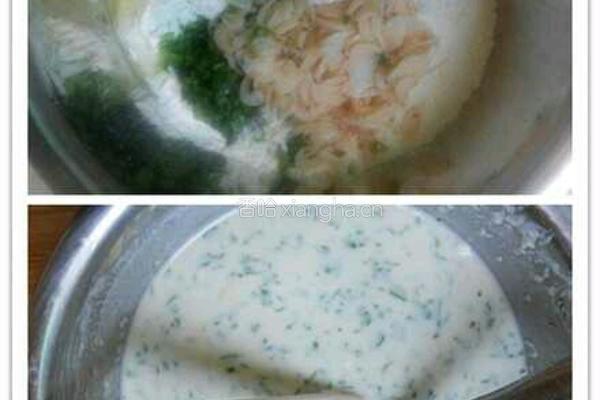 芹菜叶鸡蛋饼的做法图解2
