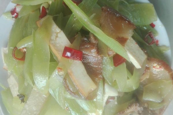 莴笋香干炒腊肉的做法图解6