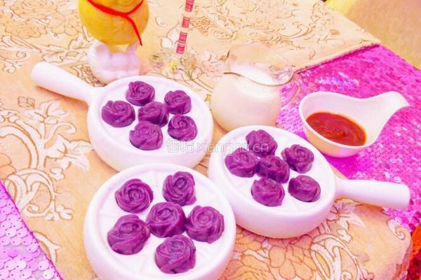 豆沙紫薯玫瑰花汤圆的做法图解16