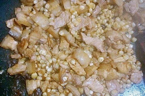 糯玉米炒肉的做法图解6