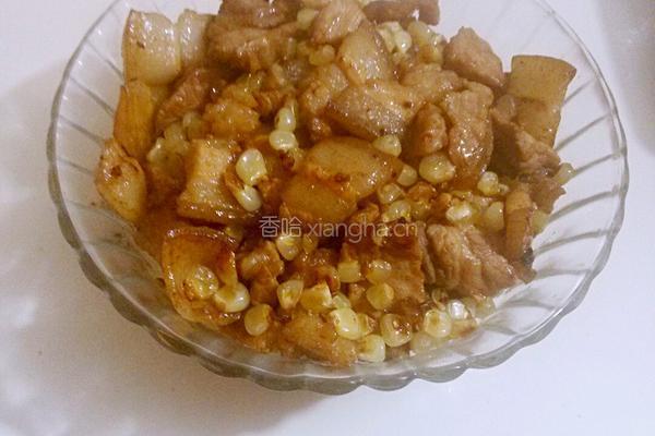 糯玉米炒肉的做法图解7