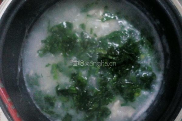 菠菜鸡蓉粥的做法图解5