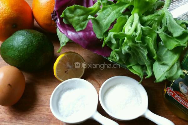 甜橙冰菜沙拉的做法图解1
