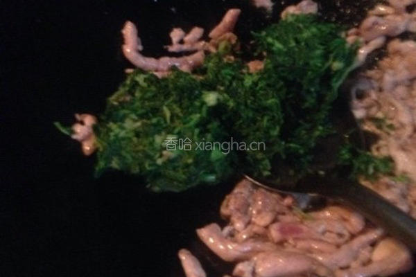 荠菜炒肉丝的做法图解5