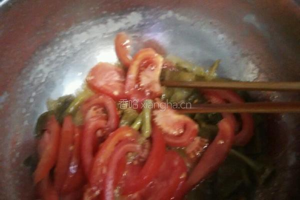 番茄酸菜鸡蛋汤面条的做法图解4