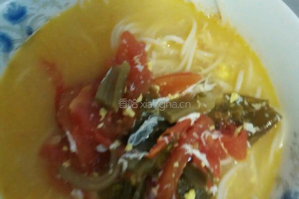 番茄酸菜鸡蛋汤面条的做法图解12