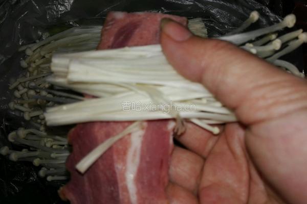 培根卷金针菇的做法图解3