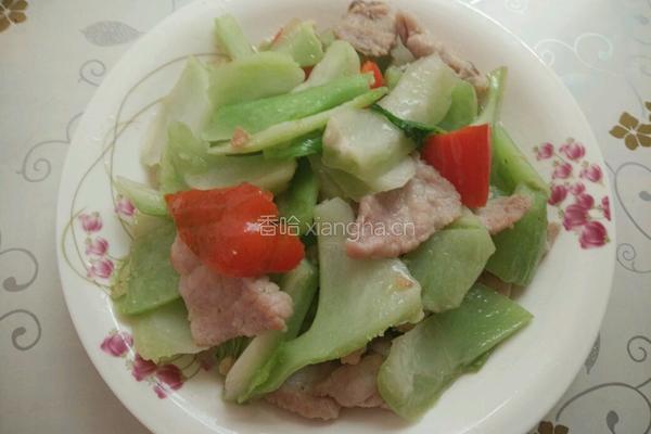 肉片炒包心芥菜的做法图解8
