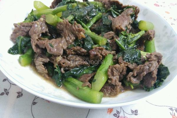 牛肉炒芥兰的做法图解5