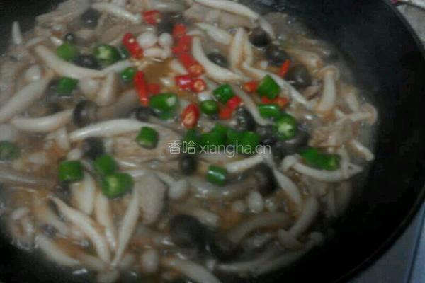 肉片烧双菇的做法图解5