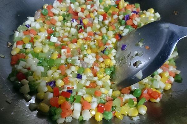 彩虹炒饭的做法图解12