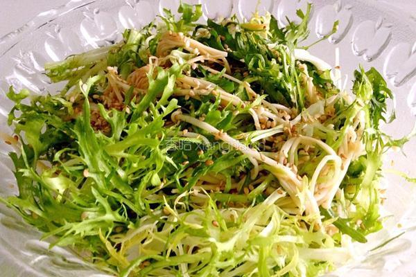 苦菊拌金针菇的做法图解10