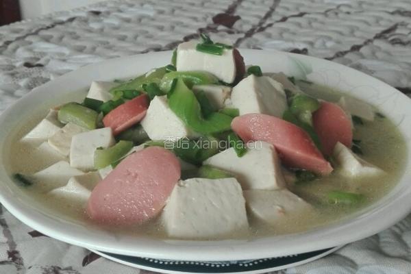 丝瓜火腿烩豆腐的做法图解14