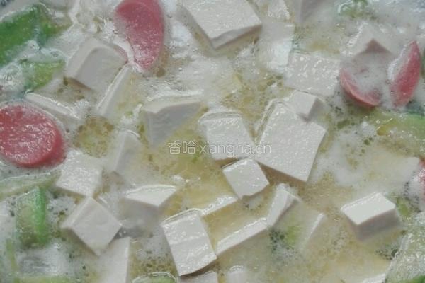 丝瓜火腿烩豆腐的做法图解12