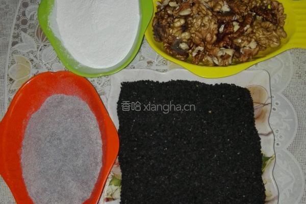 核桃黑芝麻糊的做法图解1