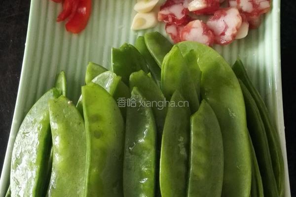 腊味荷兰豆的做法图解1