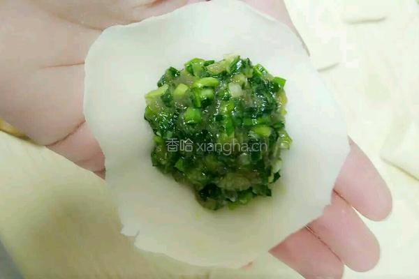 韭菜肉馅烫面蒸饺的做法图解4