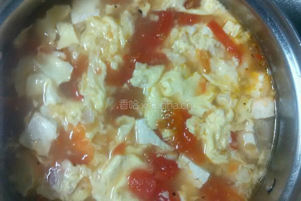 西红柿鸡蛋豆腐汤的做法图解7