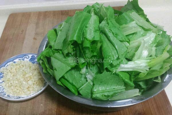 蒜蓉油麦菜的做法图解2