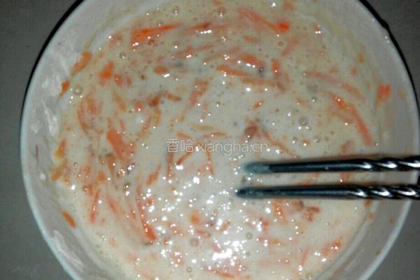 红萝卜煎饼的做法图解3