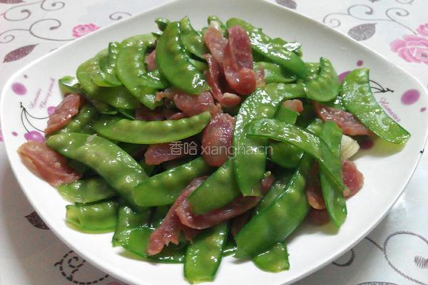 荷兰豆炒腊肠的做法图解8