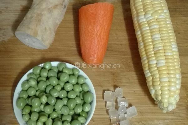 豌豆炒玉米的做法图解1
