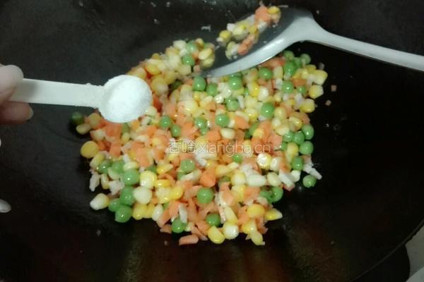 豌豆炒玉米的做法图解6