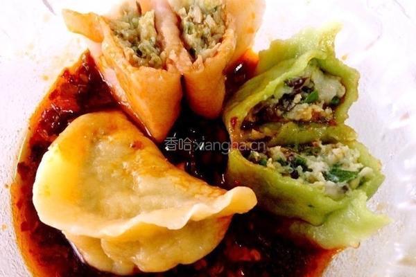 肉三鲜五彩饺子的做法图解12