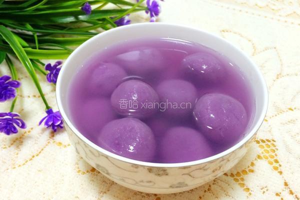 紫薯豆沙汤圆