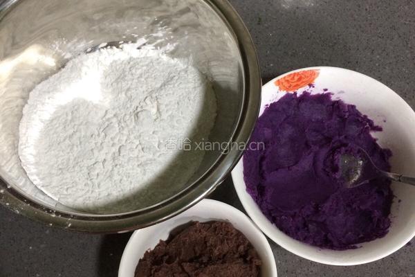紫薯豆沙汤圆的做法图解1