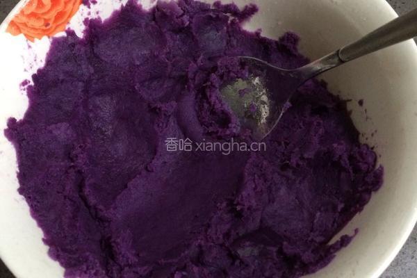 紫薯豆沙汤圆的做法图解2