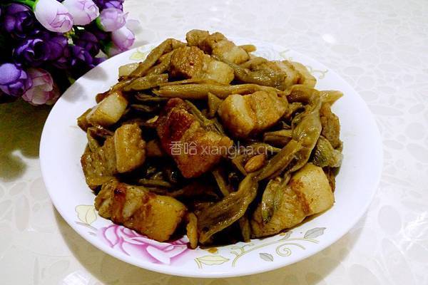 五花肉炖干豆角的做法图解14
