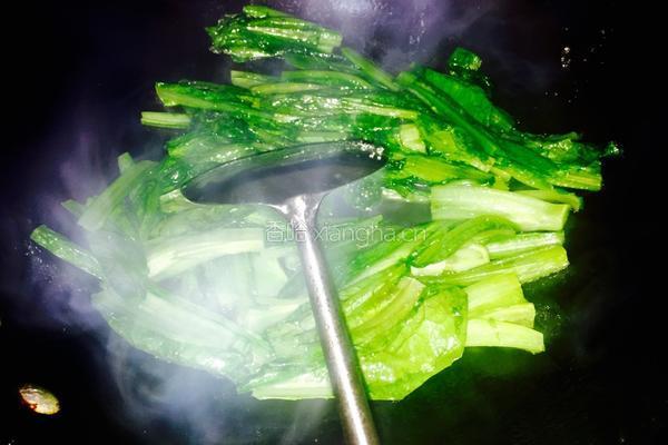 豆豉鲮鱼油麦菜的做法图解5