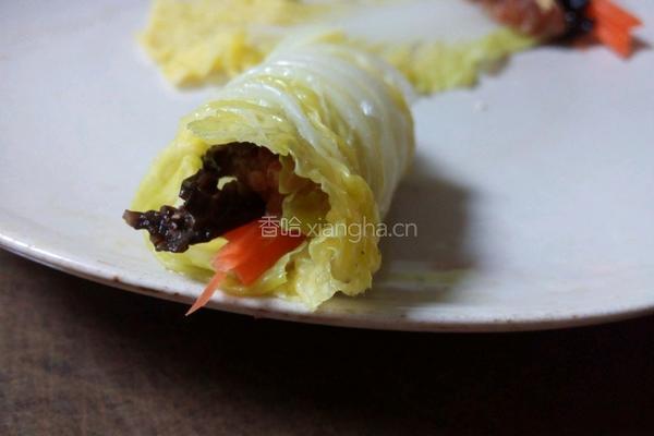 娃娃菜卷的做法图解4